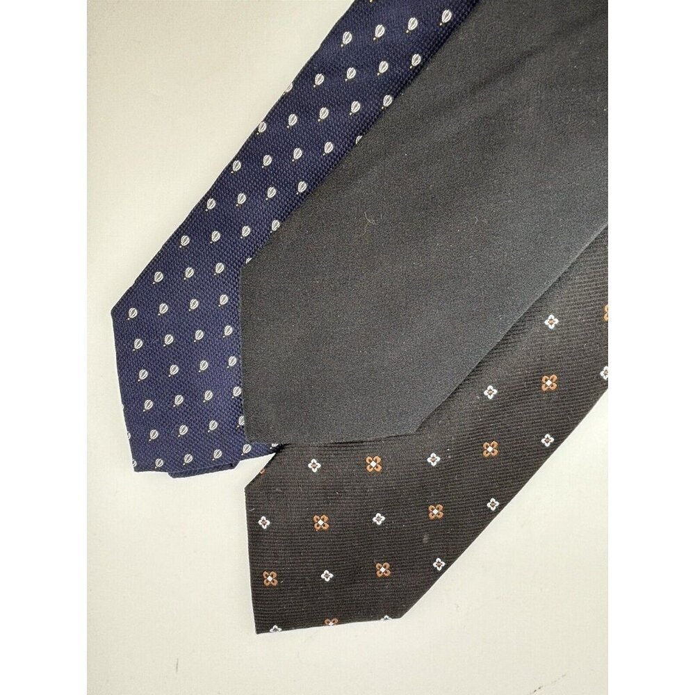 VTG ASSORTED LOT OF 3 - Black / Navy Silk Ties Made in Italy Air Balloon, Floral